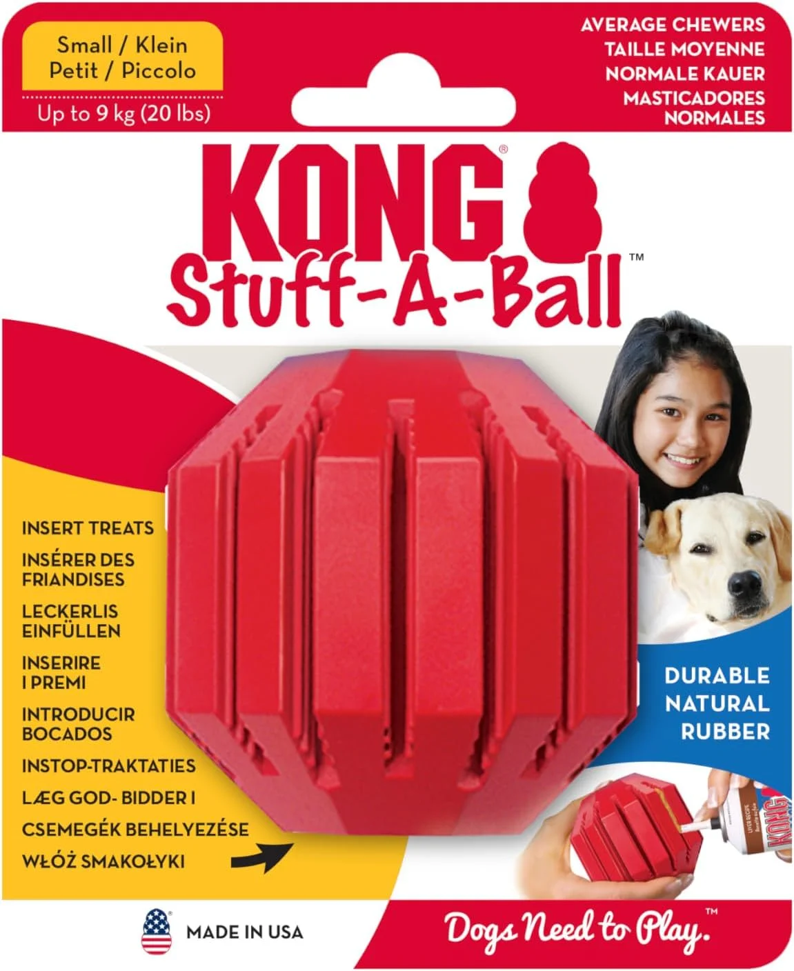 اسباب بازی سگ توپ خوراکی KONG مدل Stuff-A-Ball سایز متوسط KS2