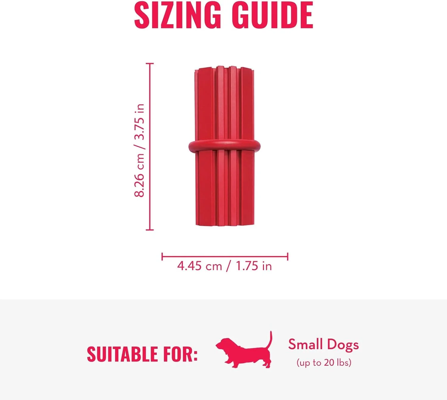 اسباب بازی سگ چوب دندانی Kong، کوچک، قرمز