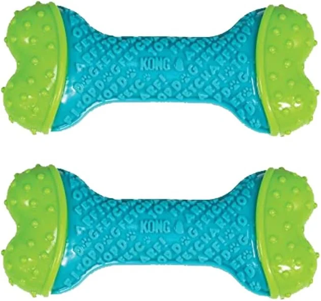 استخوان CoreStrength KONG - اسباب بازی جویدنی دندانی سگ - اسباب بازی سگ بادوام و چند لایه برای بازی غنی سازی و مراقبت از دندان - با بدنه بافت دار برای تمیز کردن دندان - برای سگ های متوسط/بزرگ (بسته 2 عددی)