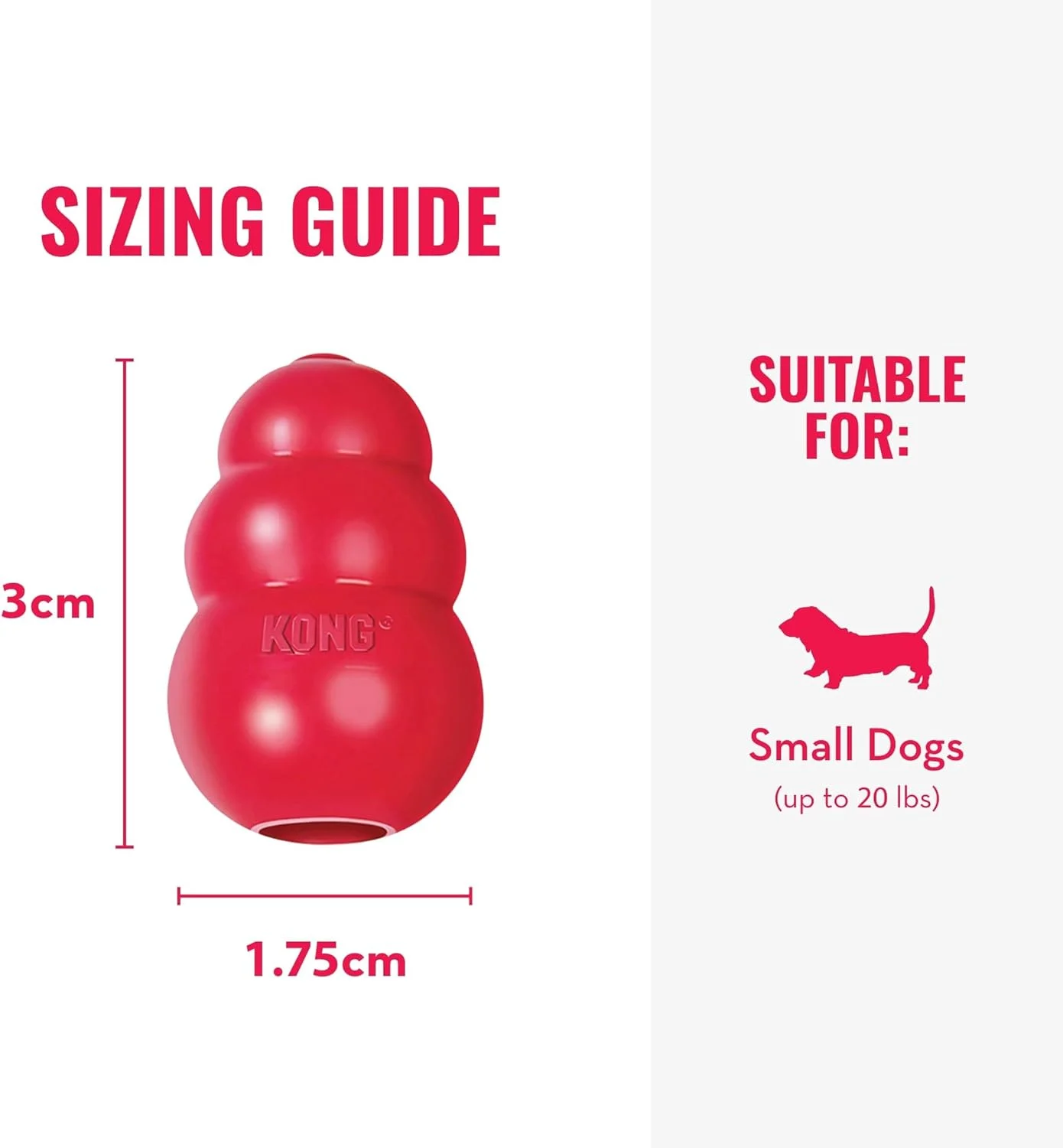 اسباب بازی سگ کلاسیک KONG - اسباب بازی جویدنی و پرتابی برای سگ ها - قابلیت پر کردن با تشویقی و پرش نامنظم برای زمان بازی طولانی - جنس لاستیک طبیعی بادوام - برای سگ های کوچک (بسته 2 عددی)