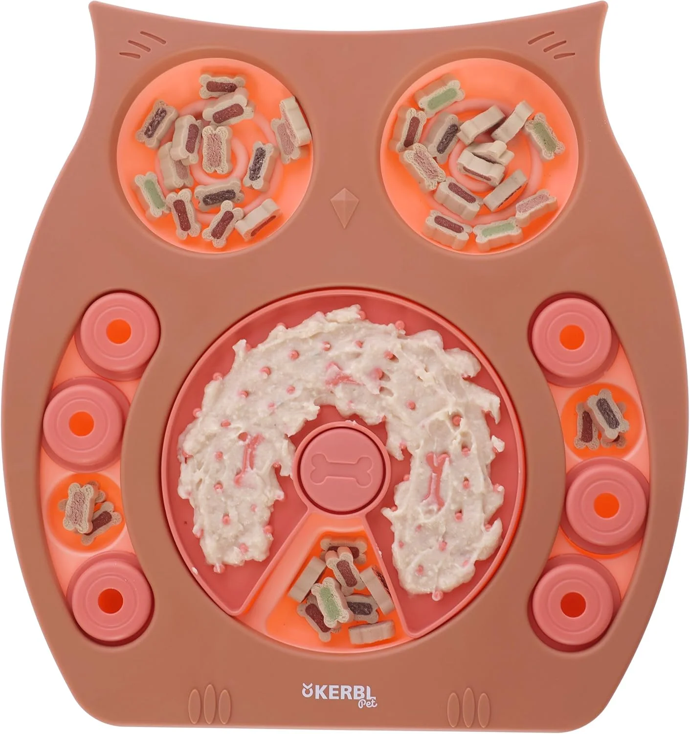 اسباب بازی فکری و آموزشی حیوانات خانگی کربل طرح جغد، رنگ سالمون/قهوه ای، 30 × 28 سانتی متر