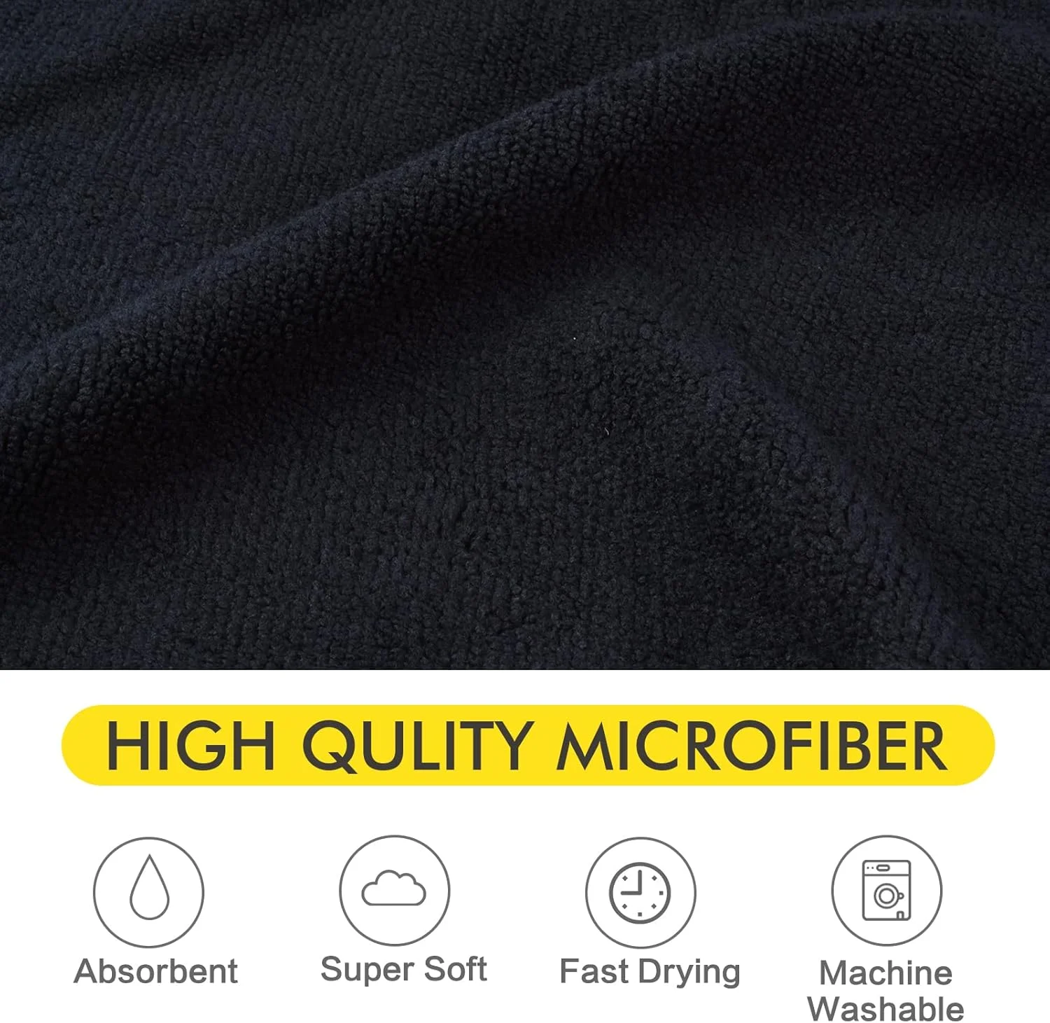 حوله سگ میکروفایبر KinHwa بزرگ 127cm x 76cm فوق العاده جاذب و حوله خشک کن سریع حیوانات خانگی برای حمام سگ ها و گربه ها با طرح پنجه گلدوزی شده مشکی