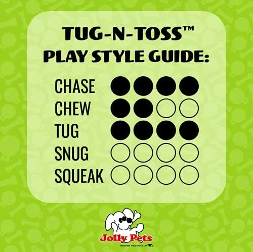 توپ بازی سگ Jolly Pets Tug-n-Toss با دسته، مقاوم، سایز متوسط (6 اینچ)، بنفش