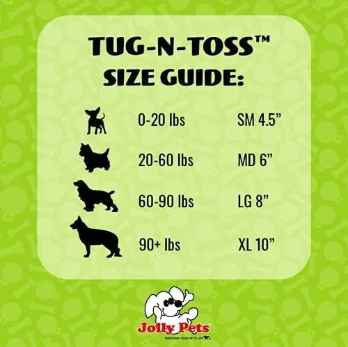 توپ بازی سگ Jolly Pets Tug-n-Toss با دسته، مقاوم، سایز متوسط (6 اینچ)، بنفش