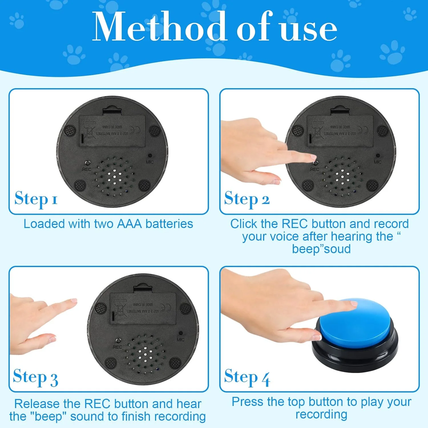 ست 16 عددی دکمه های سگ Jerify برای ارتباط، دکمه های سخنگوی قابل ضبط صدا برای گربه و سگ به همراه برچسب، دکمه های آموزش سخنرانی 30 ثانیه ای حیوانات خانگی برای تعامل آموزشی سگ و گربه، 8 رنگ