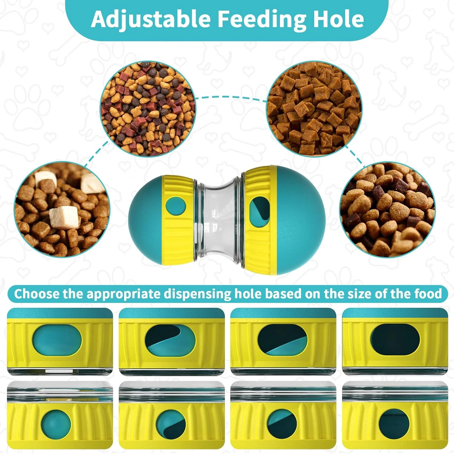 اسباب بازی تعاملی پخش کننده تشویقی سگ و پازل، توپ چرخشی تعاملی اسباب بازی تشویقی سگ برای سگ های بزرگ، اسباب بازی حیوانات خانگی