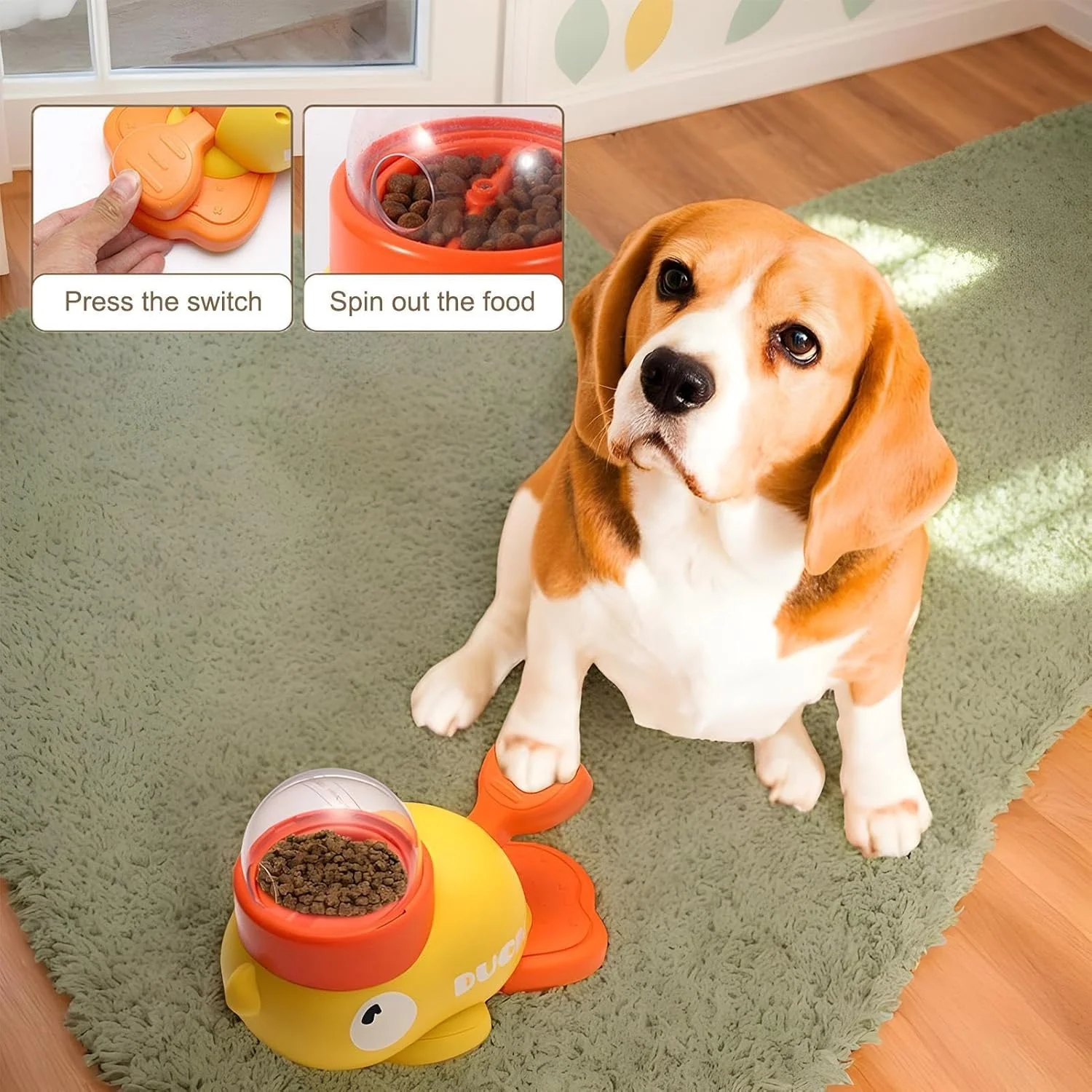 اسباب بازی های تعاملی سگ با جایزه، اسباب بازی پخش کننده جایزه سگ، اسباب بازی تحریک کننده سگ به شکل اردک زیبا برای سرگرمی، بازی و غذا دادن به حیوانات خانگی اسباب بازی های تعاملی سگ با جایزه، اسباب بازی پخش کننده جایزه سگ، اسباب بازی تحریک کننده سگ به شکل اردک زیبا برای سرگرمی، بازی و غذا دادن به حیوانات خانگی