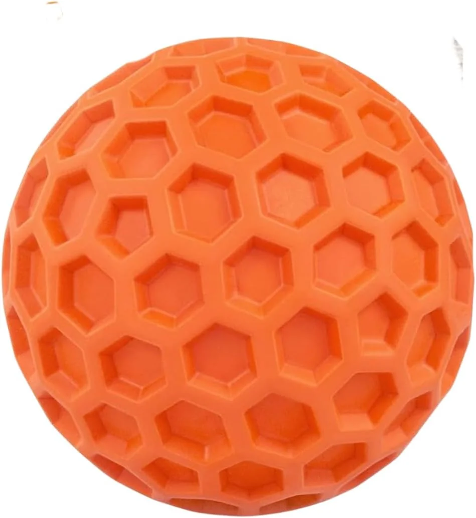 توپ سوت دار سگ نشکن - اسباب بازی جویدنی تعاملی برای سگ های فعال، کاهش اضطراب و افزایش آرامش (نارنجی)