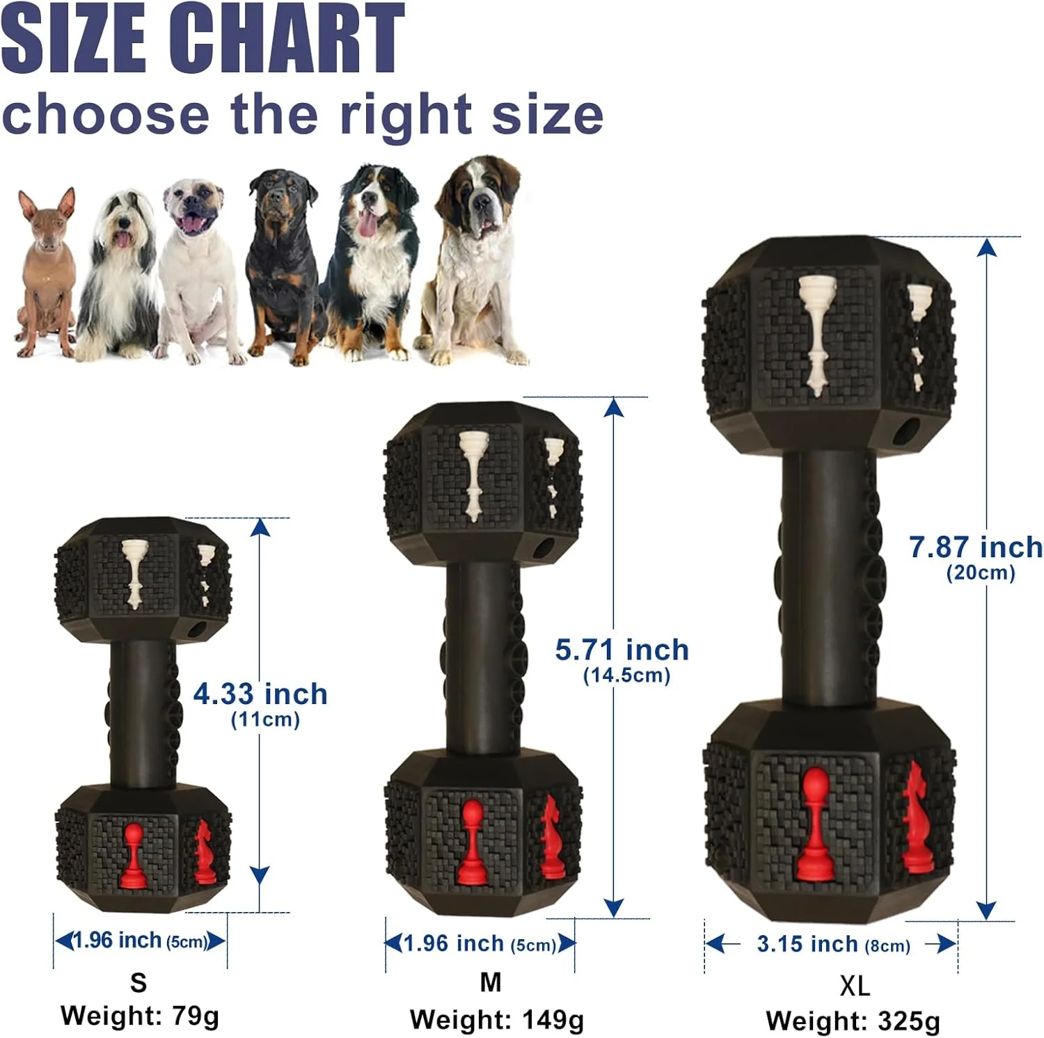 اسباب بازی جویدنی سگ Hswaye برای سگ های جونده قوی، اسباب بازی دندانی غیر سمی با گرید غذایی، اسباب بازی های سگ بادوام و سخت برای سگ های بزرگ متوسط. مشکی.