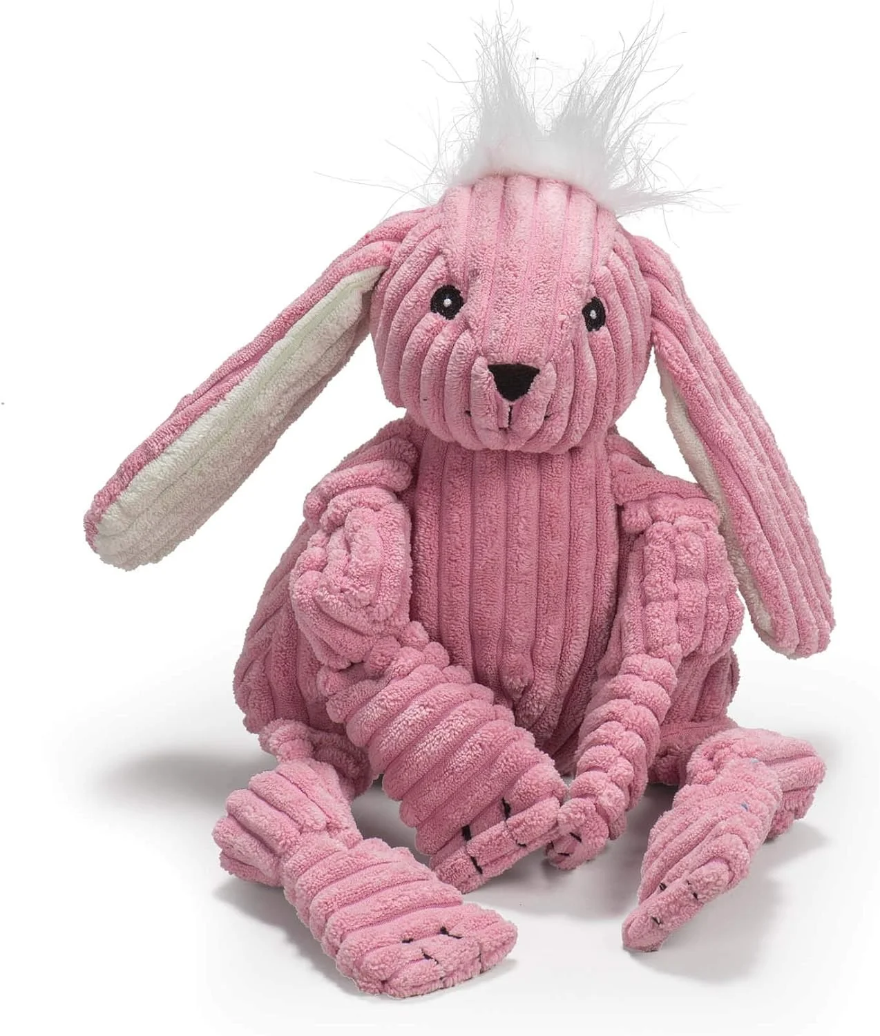 اسباب بازی سگ پولیشی HuggleHounds Knottie - اسباب بازی حیوانات عروسکی سگ، اسباب بازی های جیر جیر کننده توله سگ، برای سگ های کوچک، متوسط ​​و بزرگ، پولیش بادوام برای مشغول نگه داشتن آنها - Bitsy Bunny، بزرگ