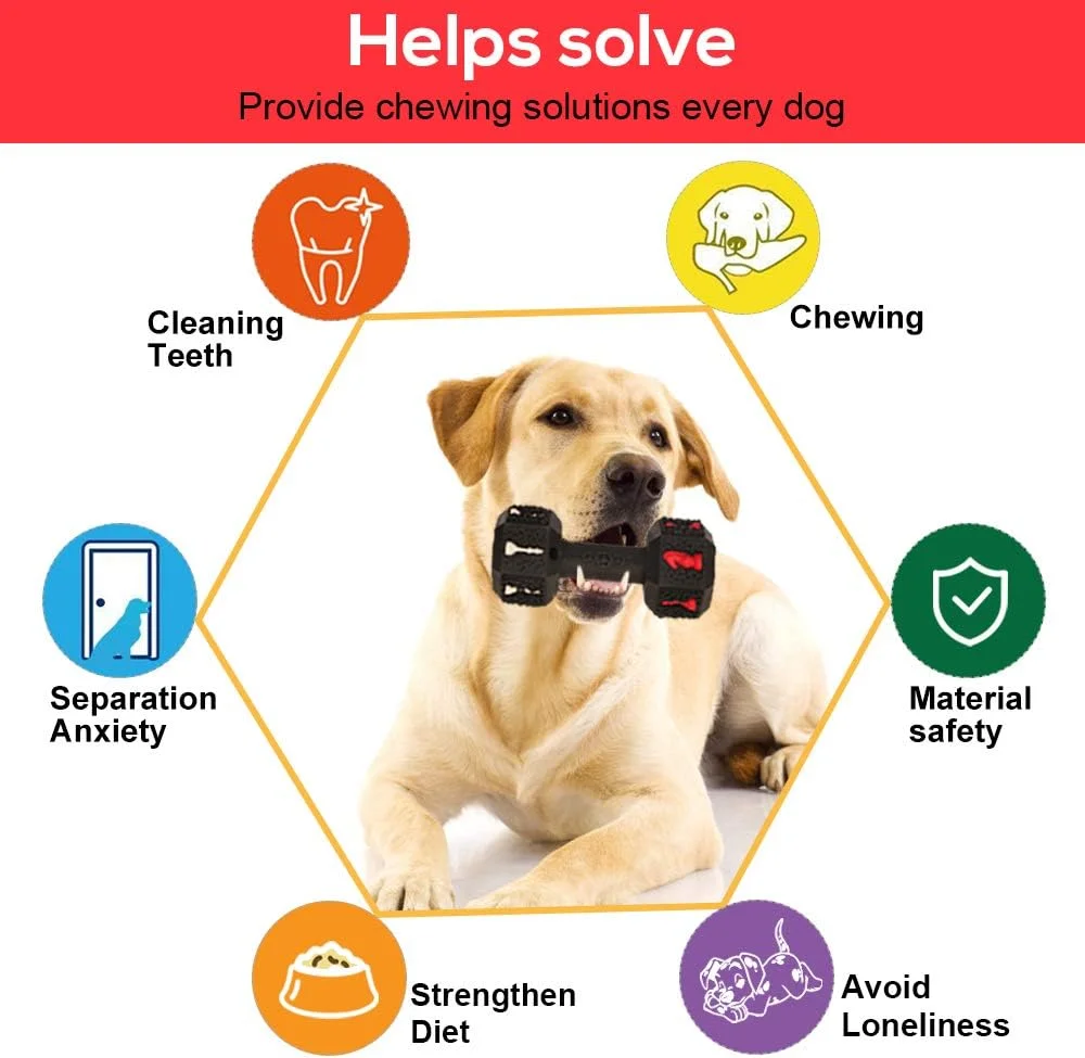 اسباب بازی جویدنی سگ Hswaye برای سگ های جونده قوی، اسباب بازی دندانی غیر سمی با گرید غذایی، اسباب بازی های سگ بادوام و سخت برای سگ های بزرگ متوسط. مشکی.