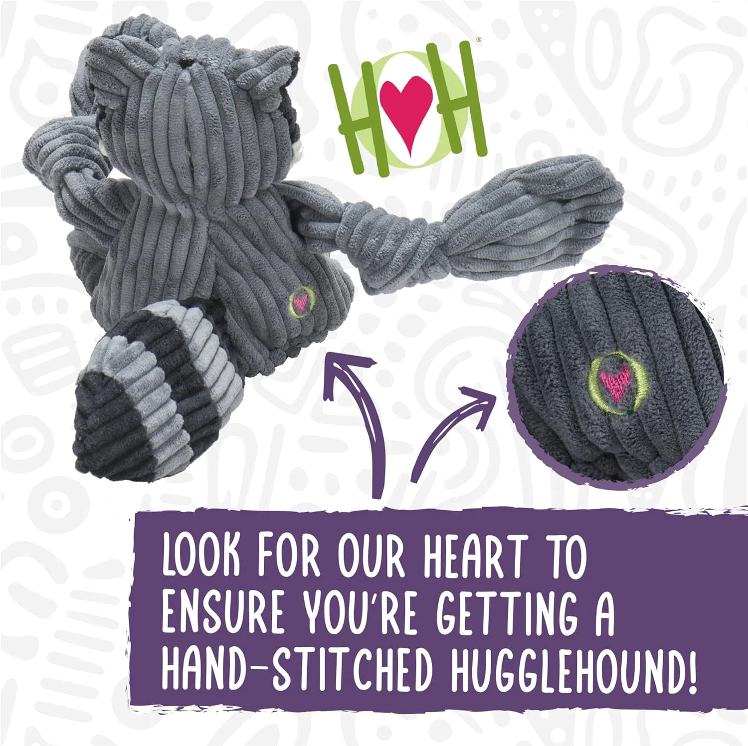 اسباب بازی سگ پولیشی HuggleHounds Knottie - اسباب بازی حیوانات عروسکی سگ، اسباب بازی های جیر جیر کننده توله سگ، برای سگ های کوچک، متوسط ​​و بزرگ، پولیش بادوام برای مشغول نگه داشتن آنها - Bitsy Bunny، بزرگ