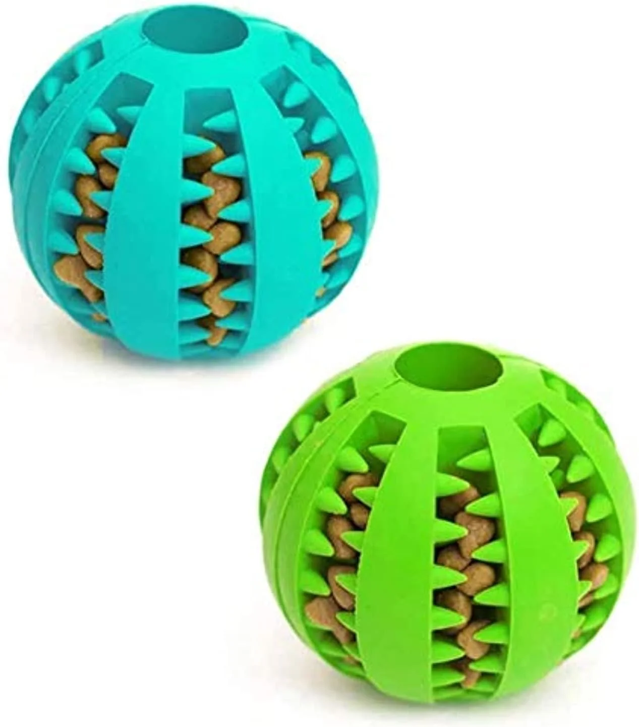 توپ بازی سگ HotsUAE، توپ مقاوم در برابر گاز گرفتن غیر سمی برای سگ، توله سگ، گربه، تغذیه کننده غذا، جویدن، تمیز کردن دندان، بازی ورزشی، آموزش هوش 7 سانتی متر، (بسته 1 عددی)، متنوع
