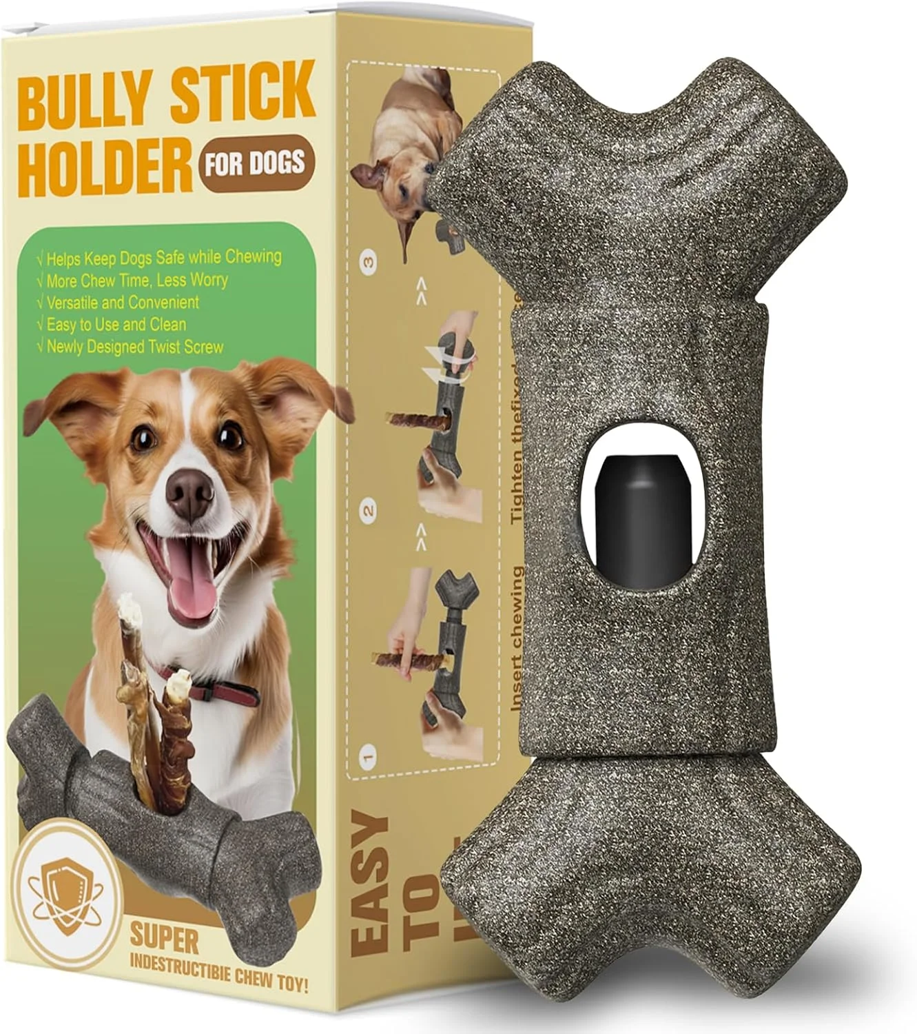 نگهدارنده چوب جویدنی سگ، اسباب بازی بادوام برای سگ ها، نگهدارنده امن چوب جویدنی - مناسب برای انواع چوب های جویدنی و اندازه های مختلف سگ نگهدارنده چوب جویدنی سگ، اسباب بازی بادوام برای سگ ها، نگهدارنده امن چوب جویدنی - مناسب برای انواع چوب های جویدنی و اندازه های مختلف سگ