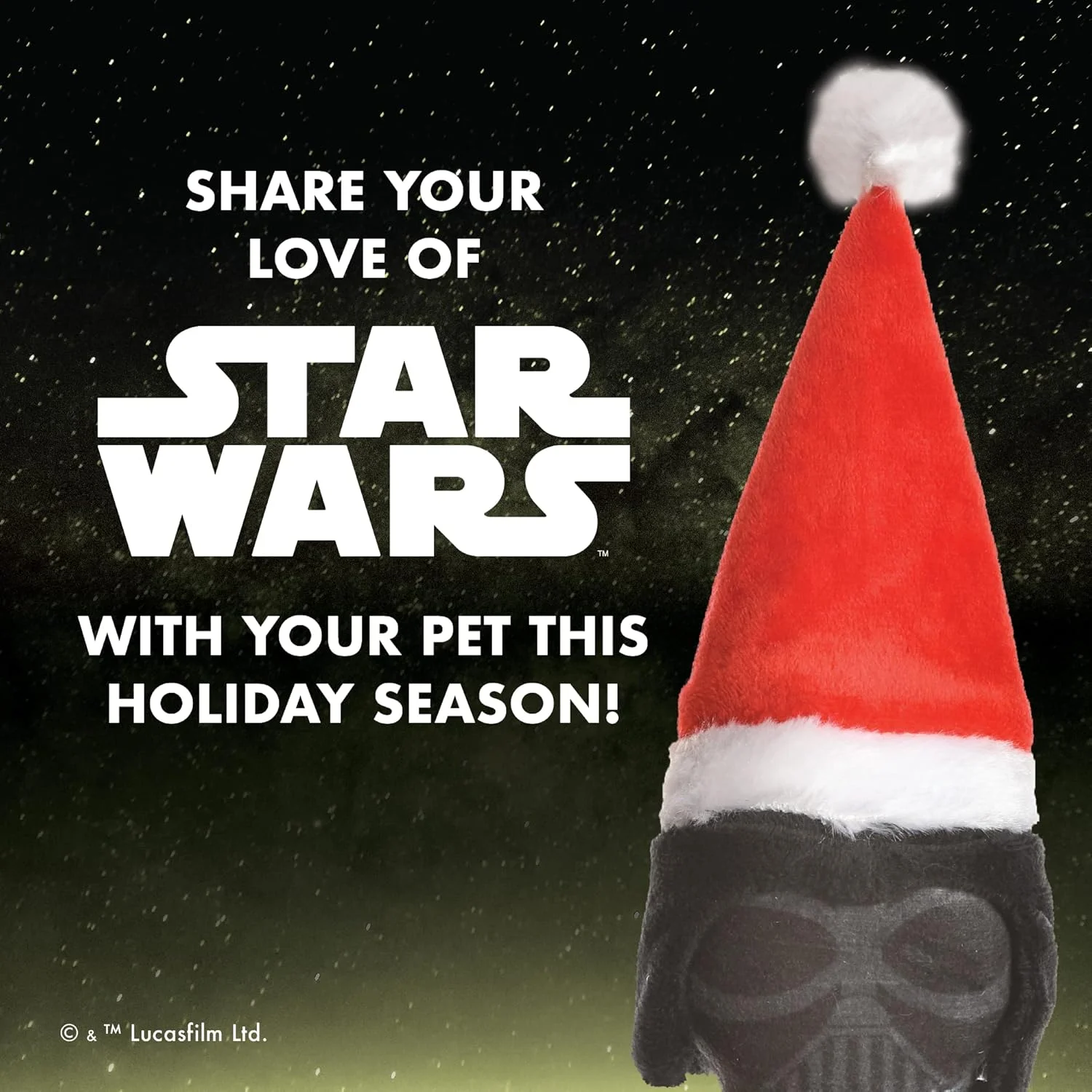 اسباب بازی سگ جنگ ستارگان طرح دارت ویدر مناسب تعطیلات | اسباب بازی جیر جیر کننده سگ طرح سانتا دارت ویدر | اسباب بازی پولیشی جنگ ستارگان مناسب سگ ها | اسباب بازی کوچک 6 اینچی سگ (FF19328-22)