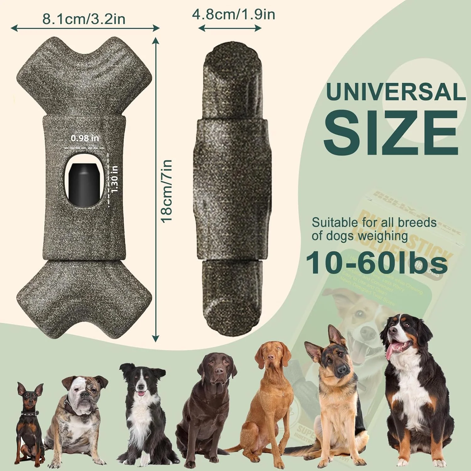 نگهدارنده چوب جویدنی سگ، اسباب بازی بادوام برای سگ ها، نگهدارنده امن چوب جویدنی - مناسب برای انواع چوب های جویدنی و اندازه های مختلف سگ