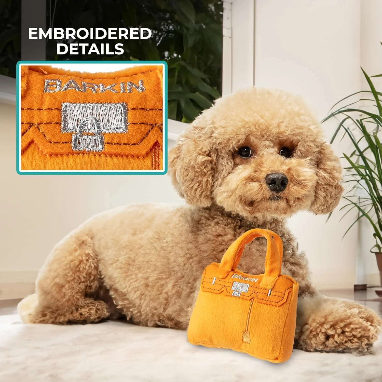 اسباب بازی سگ پاکتی Barkin Bag از Haute Diggity Dog، اسباب بازی های پولیشی طرح دار سگ با صدای جیر جیر تعاملی، محرک غنی سازی حیوانات خانگی، قابل شستشو در ماشین لباسشویی و مواد ایمن برای همه نژادها، یک سایز