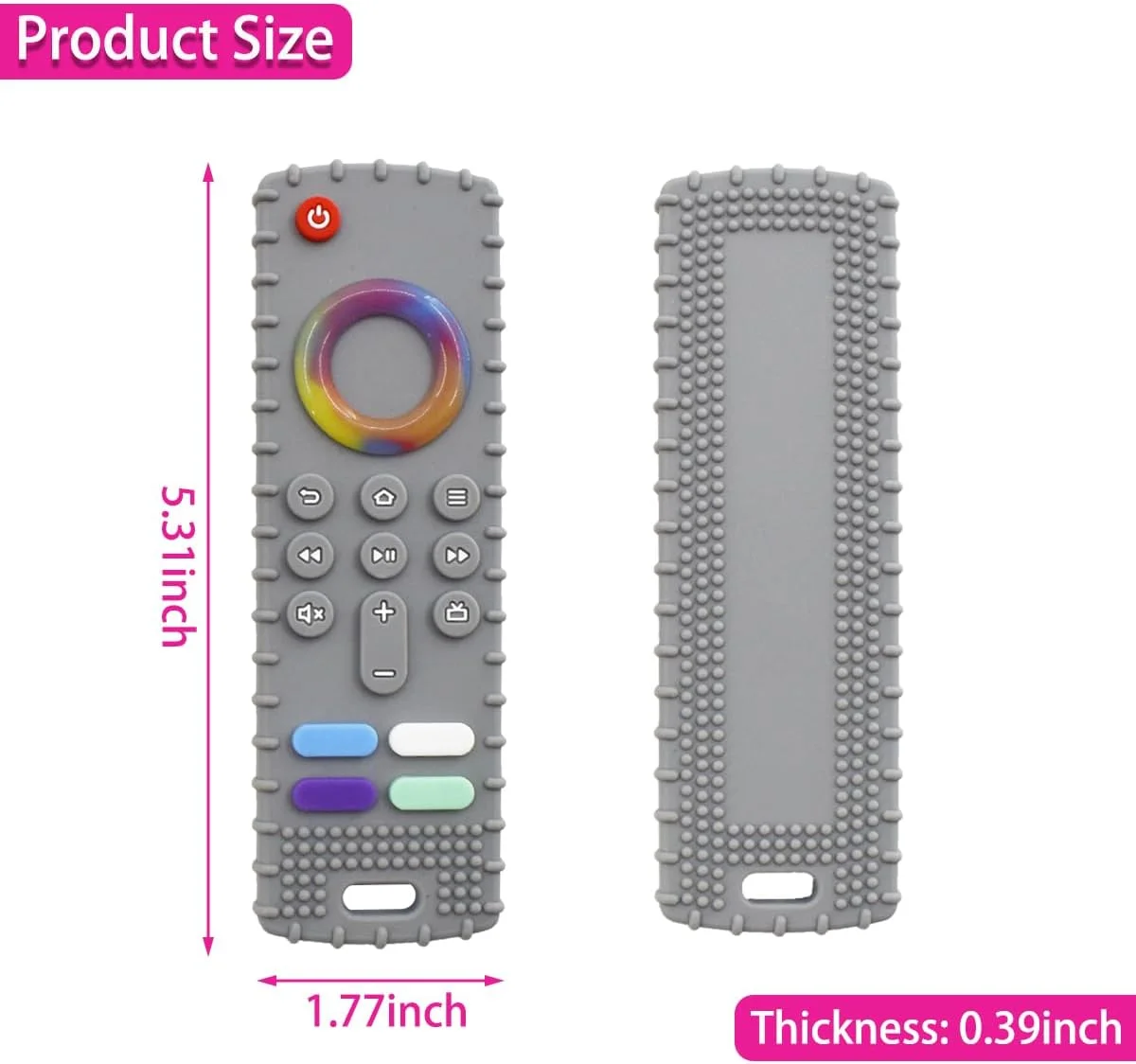 HAISENGO 2 عدد اسباب بازی دندانی توله سگ، اسباب بازی جویدنی سگ طرح کنترل از راه دور تلویزیون برای سگ های کوچک و توله سگ ها، اسباب بازی های تعاملی دندان درآوردن برای آموزش سگ و تمیز کردن دندان (مشکی و خاکستری)