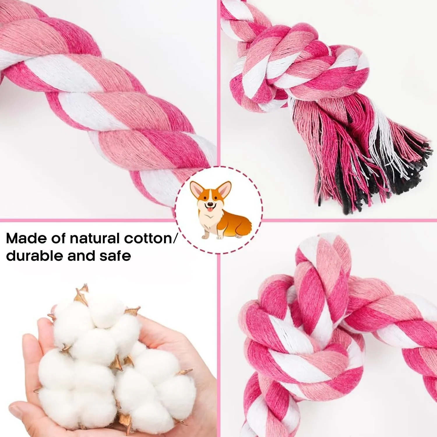 طناب اسباب بازی سگ، اسباب بازی طنابی جویدنی 3 گره برای سگ، طناب اسباب بازی سگ برای سگ های متوسط و کوچک، اسباب بازی های جویدنی تمیز کننده دندان، اسباب بازی کششی طنابی سگ برای رفع بی حوصلگی، طناب اسباب بازی سگ برای جویدن تهاجمی طناب اسباب بازی سگ، اسباب بازی طنابی جویدنی 3 گره برای سگ، طناب اسباب بازی سگ برای سگ های متوسط و کوچک، اسباب بازی های جویدنی تمیز کننده دندان، اسباب بازی کششی طنابی سگ برای رفع بی حوصلگی، طناب اسباب بازی سگ برای جویدن تهاجمی