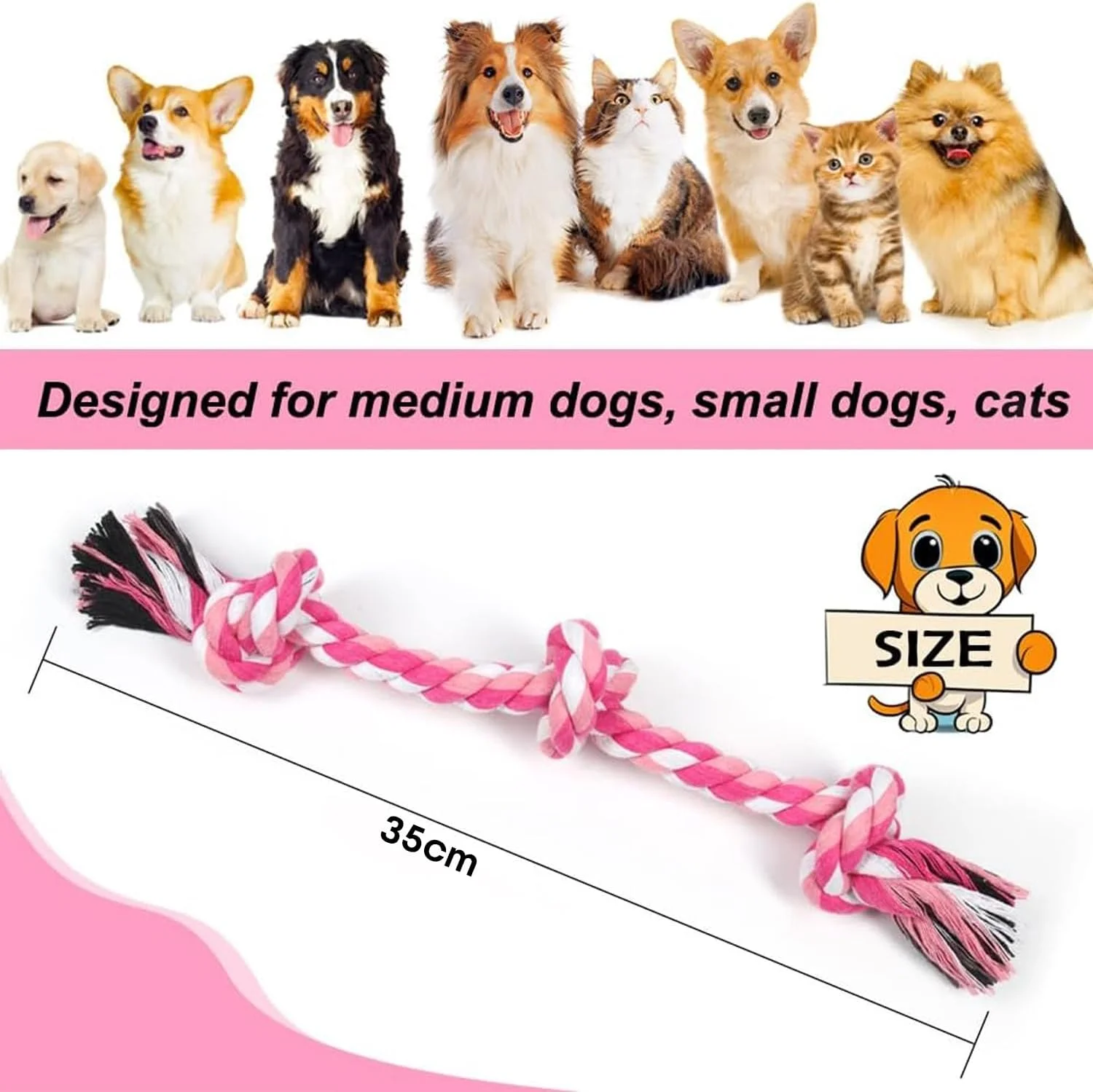 طناب اسباب بازی سگ، اسباب بازی طنابی جویدنی 3 گره برای سگ، طناب اسباب بازی سگ برای سگ های متوسط و کوچک، اسباب بازی های جویدنی تمیز کننده دندان، اسباب بازی کششی طنابی سگ برای رفع بی حوصلگی، طناب اسباب بازی سگ برای جویدن تهاجمی طناب اسباب بازی سگ، اسباب بازی طنابی جویدنی 3 گره برای سگ، طناب اسباب بازی سگ برای سگ های متوسط و کوچک، اسباب بازی های جویدنی تمیز کننده دندان، اسباب بازی کششی طنابی سگ برای رفع بی حوصلگی، طناب اسباب بازی سگ برای جویدن تهاجمی