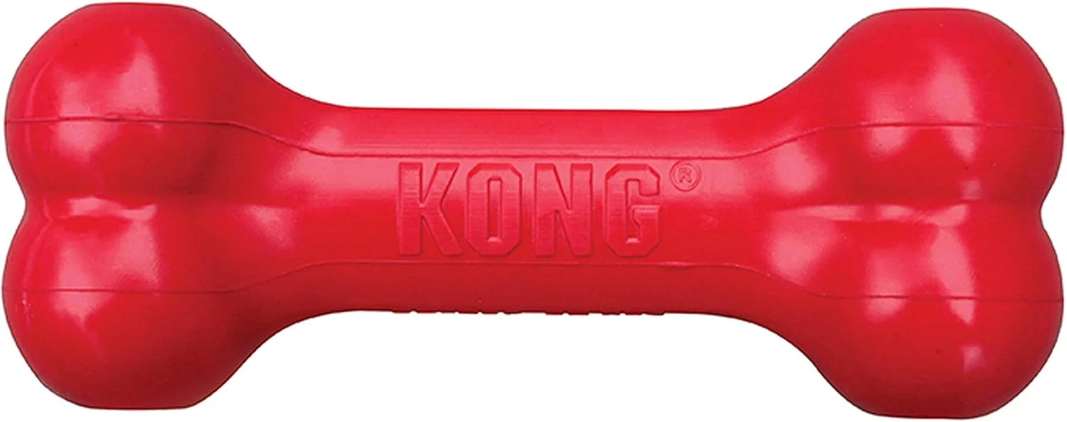 KONG | استخوان Goodie | استخوان جویدنی لاستیکی بادوام، اسباب بازی سگ با قابلیت پخش تشویقی