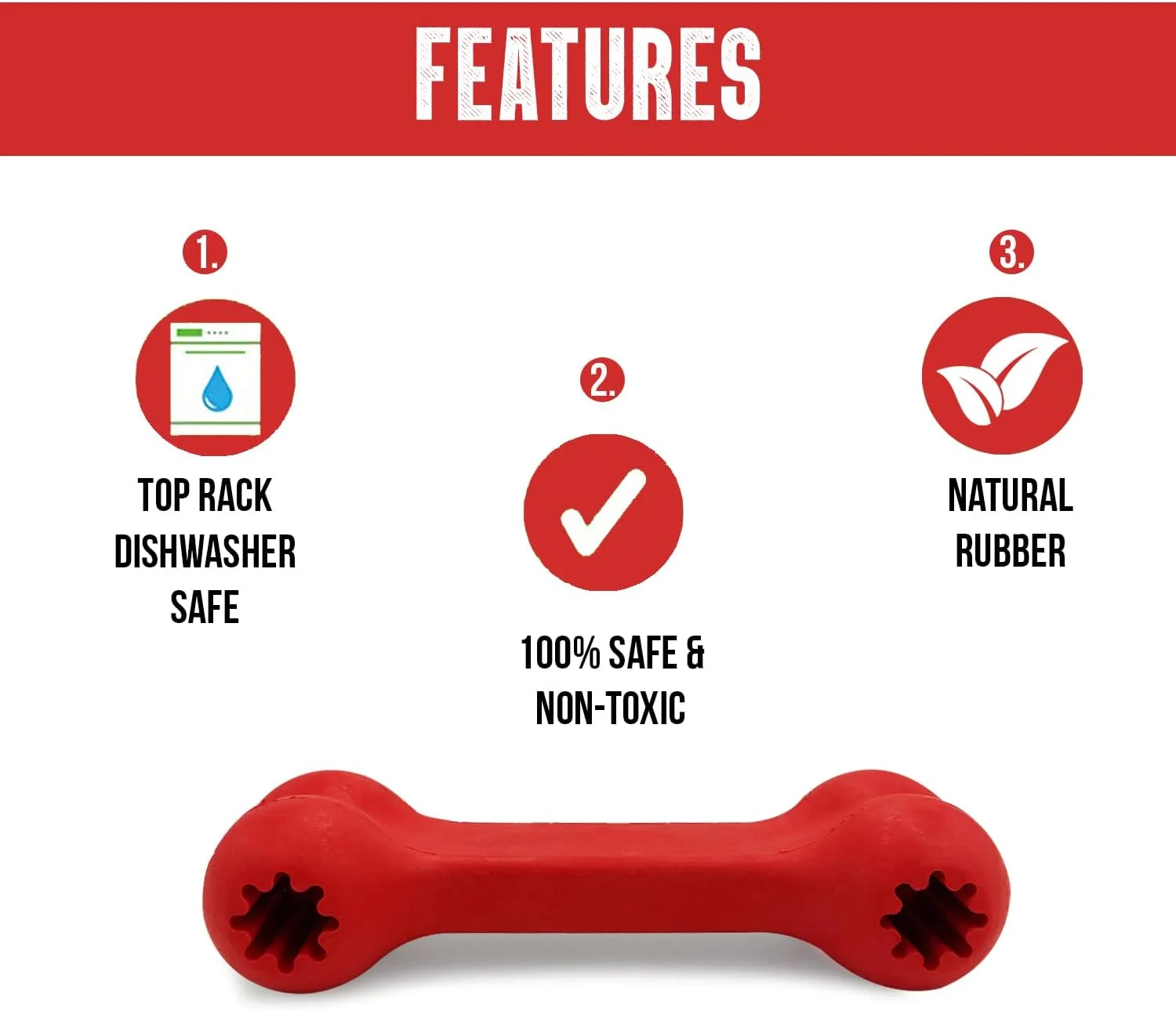 اسباب بازی سگ استخوانی لاستیکی طبیعی گوفی تیلز | اسباب بازی های جویدنی لاستیکی غیر سمی برای سگ ها | اسباب بازی استخوان سگ | اسباب بازی ایده آل برای همه نژادها و اندازه ها (استخوان سگ کلاسیک، بزرگ)