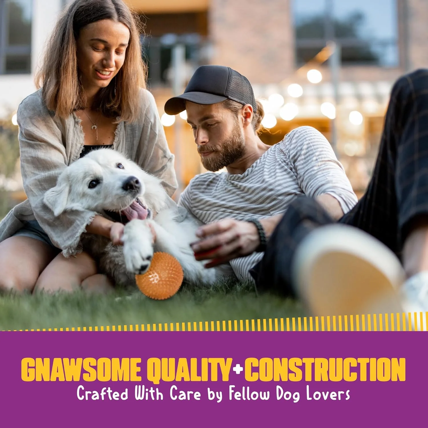 اسباب بازی توپ سوت دار خاردار گناسوم 4.5 اینچی برای سگ - خیلی بزرگ، تمیز کننده دندان و ارتقاء سلامت لثه و دندان برای حیوان خانگی شما، رنگ ها متفاوت خواهد بود، 4.5 اینچ