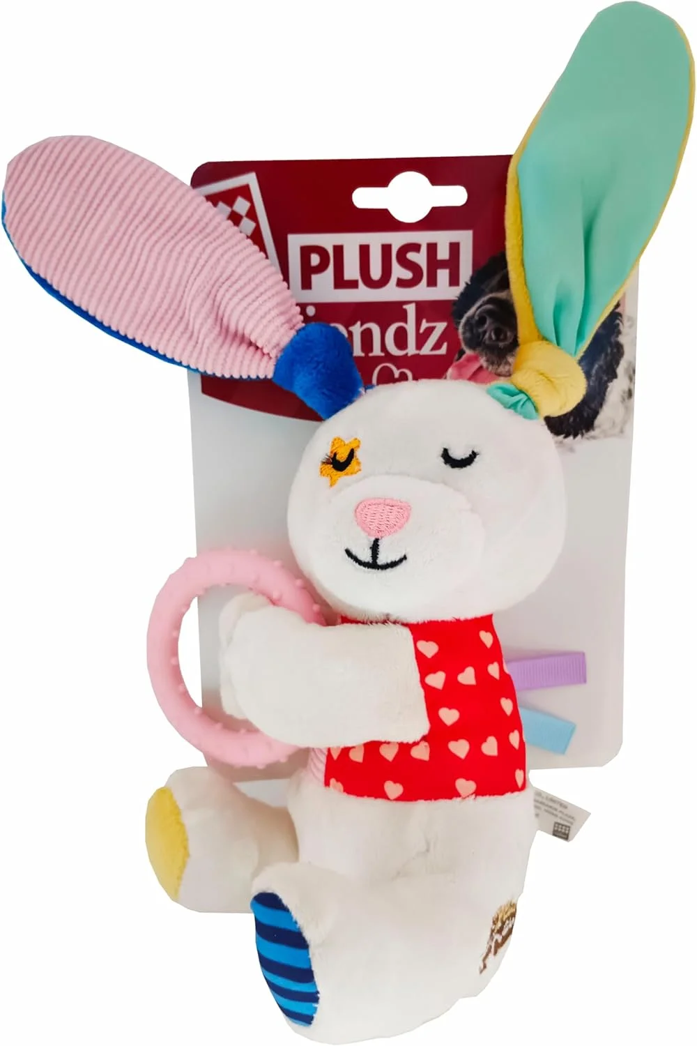 اسباب بازی سگ گیگوی مدل خرگوش پولیشی فرندز به همراه صدای جیر جیر، صدای خش خش و حلقه TPS سایز M (8566)