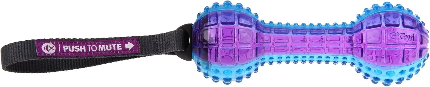 اسباب بازی سگ دمبل شفاف 'فشار برای بی صدا کردن' گیگوی - بنفش/آبی