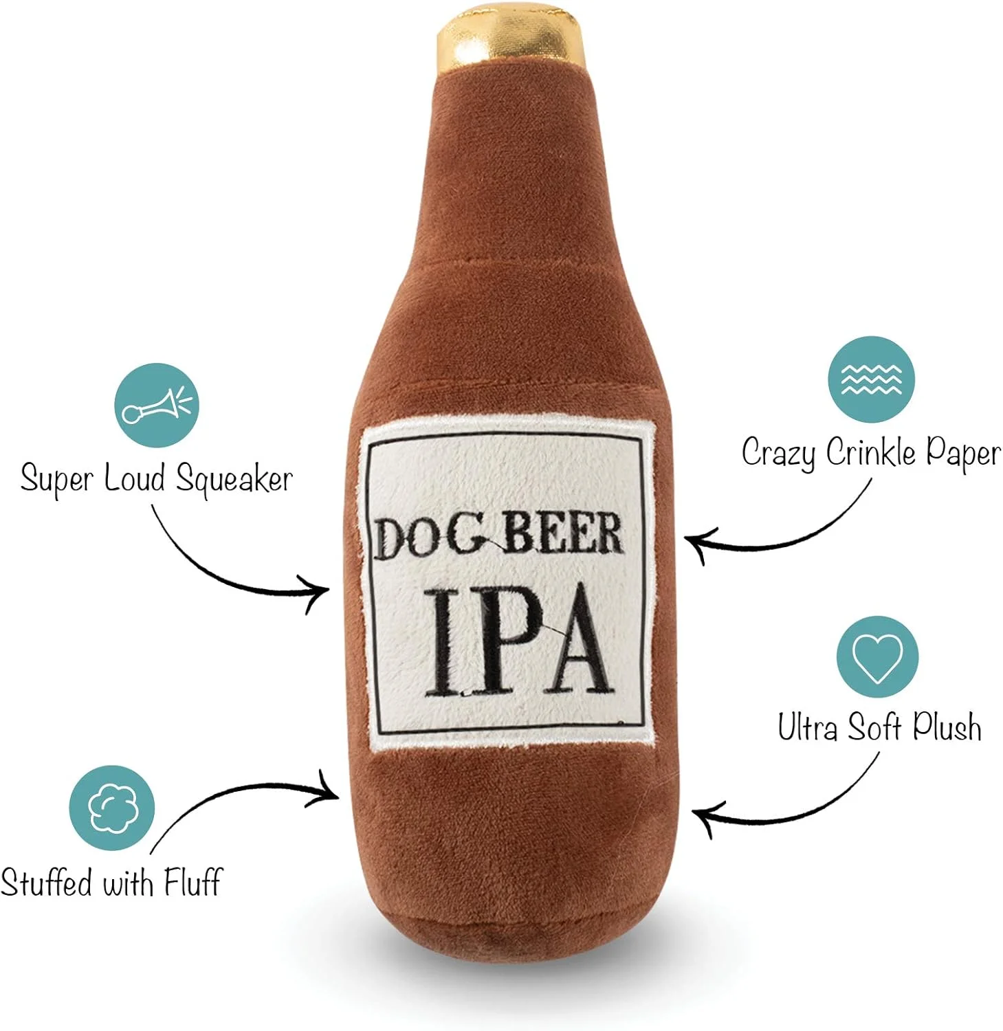 اسباب بازی سگ طرح آبجو IPA استودیو فرینج پت شاپ، قهوه ای، 5X4