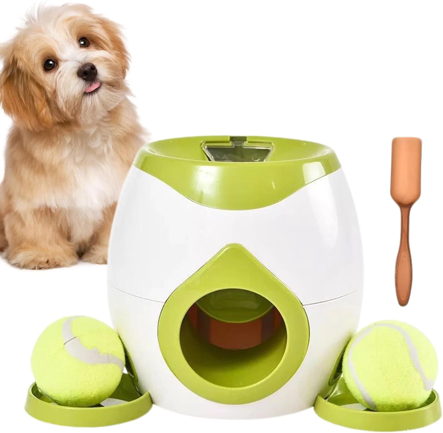 پرتابگر توپ اتوماتیک سگ Fohome، جایزه توپ اتوماتیک سگ، دستگاه جایزه غذای سگ، اسباب بازی تعاملی حیوانات خانگی، دستگاه توپ چرخشی هوشمند برای گربه ها، سگ ها (سبز)