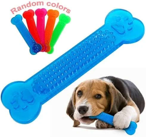 اسباب بازی جویدنی استخوان صاف شفاف لاستیکی غیر سمی تعاملی و بادوام Foodie Puppies (استخوان ژله ای نازک) (رنگ ممکن است متفاوت باشد) | مناسب برای همه سگ های کوچک تا متوسط | بازی، جویدن، دندان درآوردن