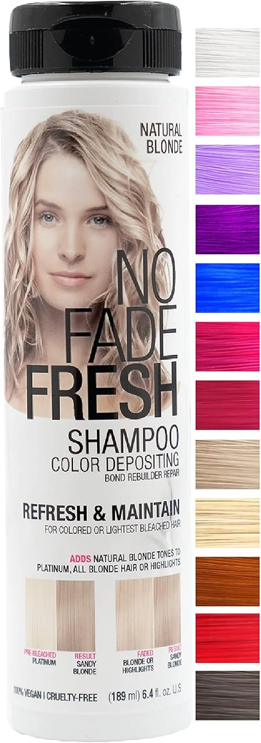 شامپو رنگساژ موی بلوند طبیعی NO FADE FRESH - رنگ موی نیمه دائمی با BondHeal Bond Rebuilder - حفظ و احیای رنگ بلوند گرم، تونر رنگ مو 190 میلی لیتر شامپو رنگساژ موی بلوند طبیعی NO FADE FRESH - رنگ موی نیمه دائمی با BondHeal Bond Rebuilder - حفظ و احیای رنگ بلوند گرم، تونر رنگ مو 190 میلی لیتر