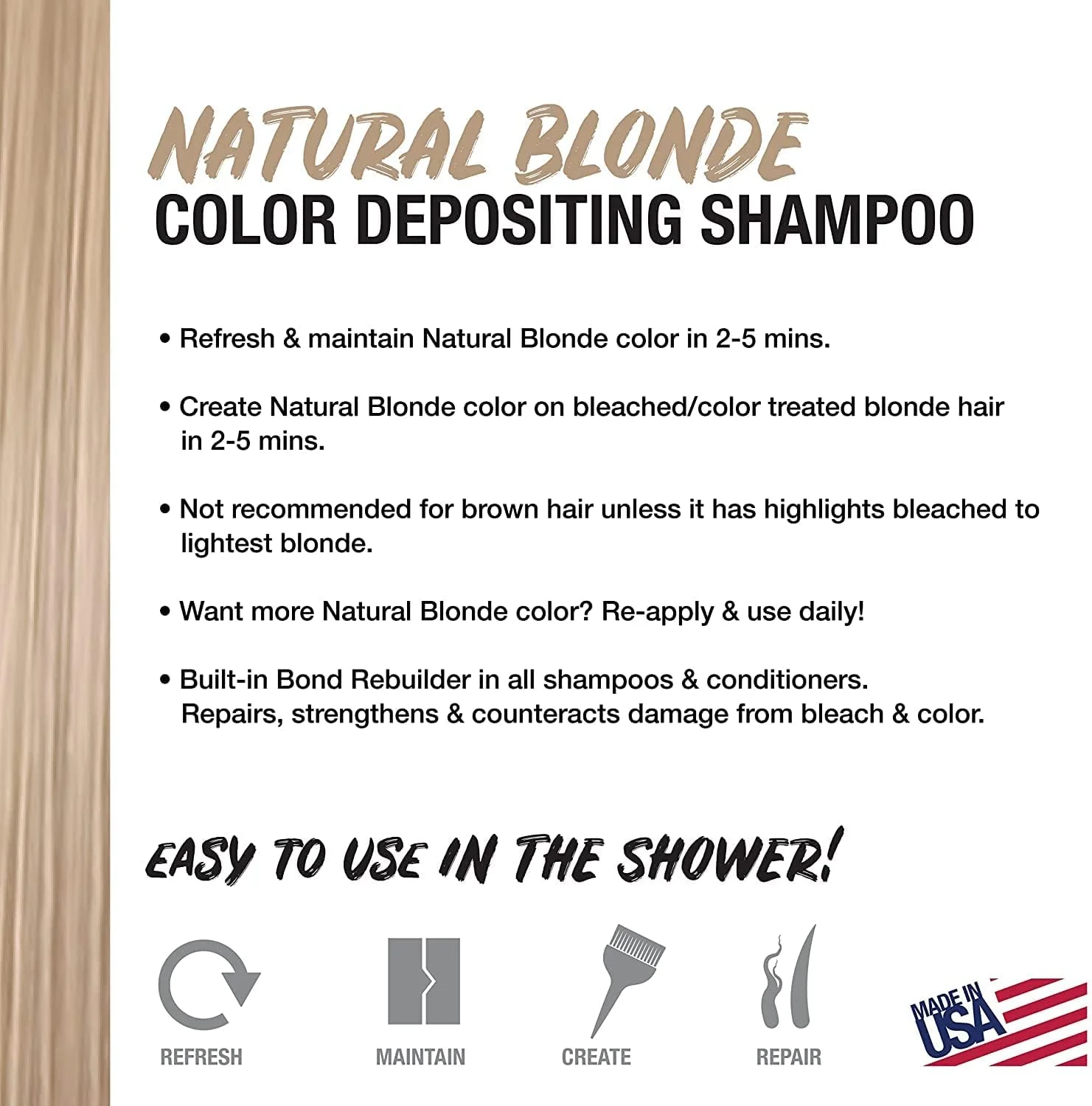 شامپو رنگساژ موی بلوند طبیعی NO FADE FRESH - رنگ موی نیمه دائمی با BondHeal Bond Rebuilder - حفظ و احیای رنگ بلوند گرم، تونر رنگ مو 190 میلی لیتر شامپو رنگساژ موی بلوند طبیعی NO FADE FRESH - رنگ موی نیمه دائمی با BondHeal Bond Rebuilder - حفظ و احیای رنگ بلوند گرم، تونر رنگ مو 190 میلی لیتر