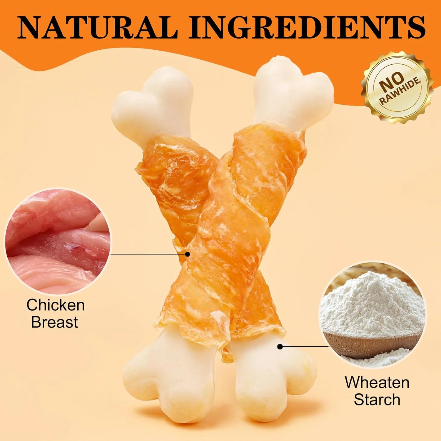 اسباب بازی جویدنی سگ FOCLTD - شکل مسواک، 6 عدد چوب جویدنی تمیز کننده دندان - طعم چای سبز، اسباب بازی استخوان جویدنی سالم و ایمن سگ، اسباب بازی تشویقی طبیعی سگ (مرغ)