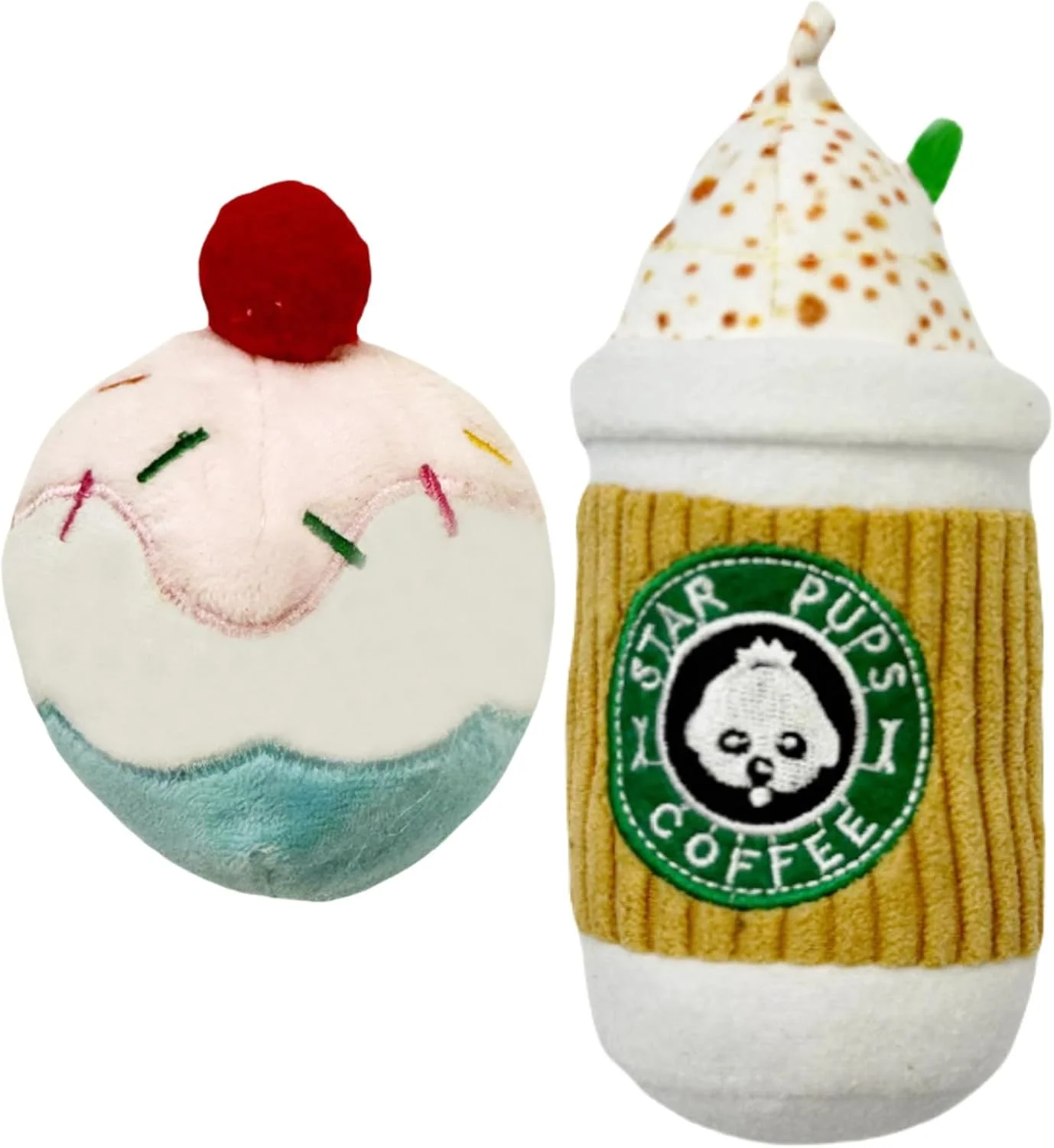 اسباب بازی سگ قهوه FEJYTOR مدل Pup'kin Spice Latte - اسباب بازی های تعطیلات خنده دار پاییزی برای سگ های متوسط، کوچک و بزرگ - هدایای زیبا برای تولد سگ - عروسک های باحال برای همه نژادها