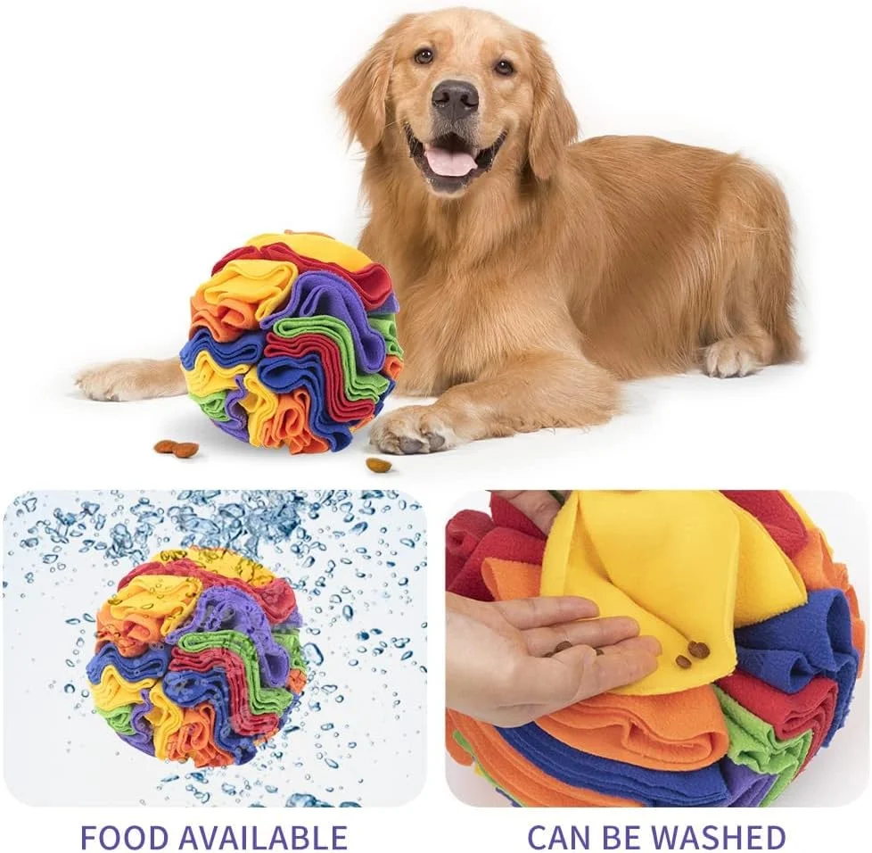 توپ بویایی سگ Fguolvqi، توپ اسنفل اسباب بازی تعاملی سگ، اسباب بازی پازل تحریک ذهنی مغز سگ، اسباب بازی های تعاملی سگ مهارت های جستجوی طبیعی را برای آموزش تشویق می کند (15 سانتی متر)