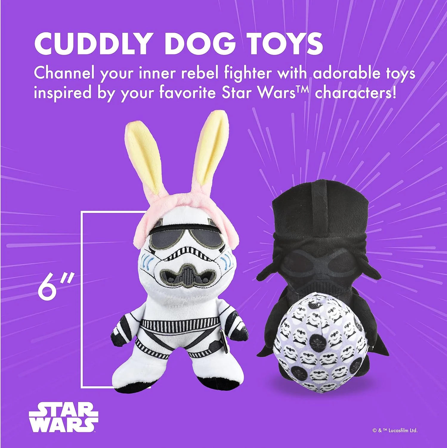 اسباب بازی های سگ جنگ ستارگان، 2 تکه، عید پاک، 6 اینچی، استورم تروپر و دارث ویدر | مجموعه دو عددی پولیشی عید پاک | اسباب بازی های جفتی سگ ها، عید پاک، عروسکی دارث ویدر و استورم تروپر