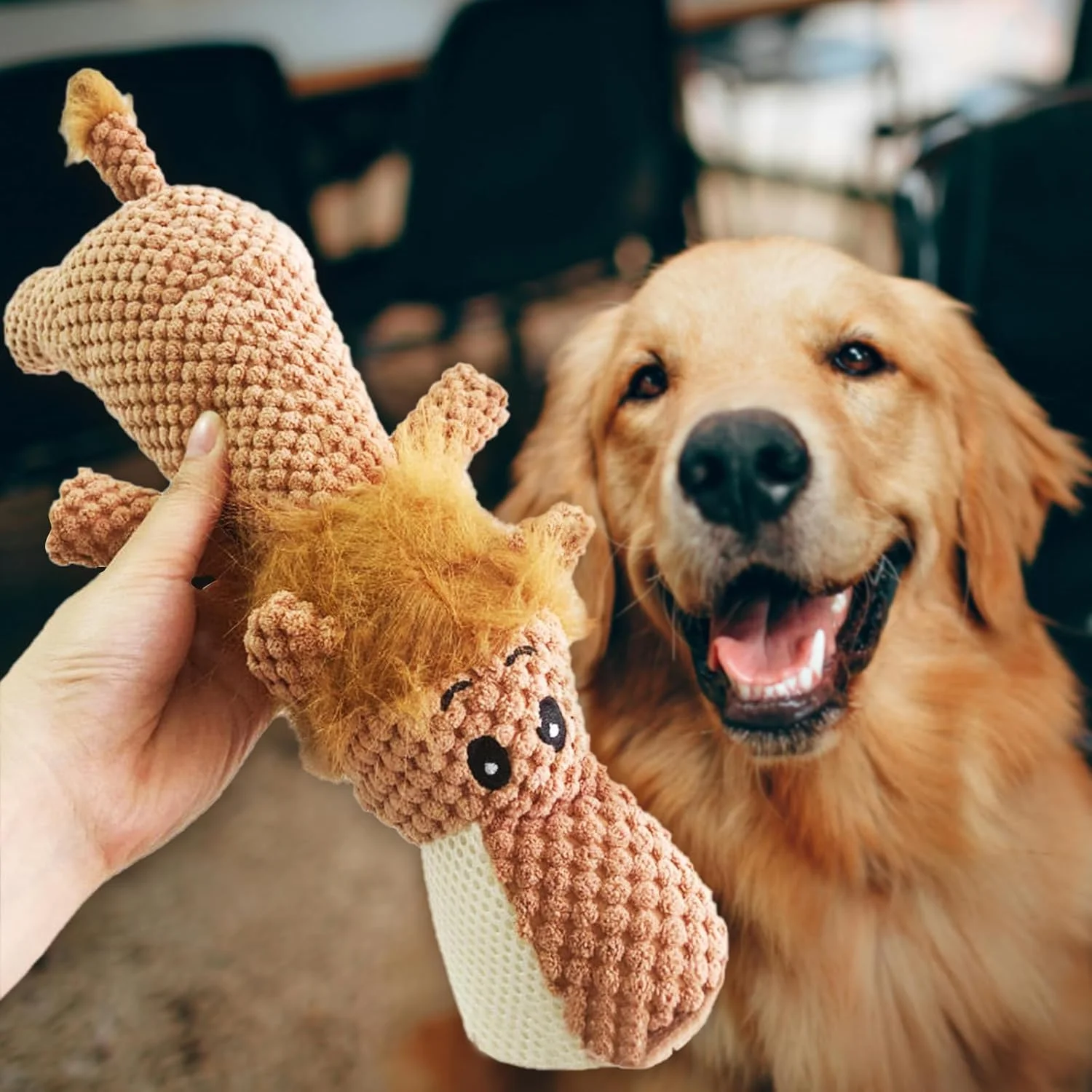 اسباب بازی سگ پولیشی، اسباب بازی بادوام سگ، آموزش دندان آسیاب با صدا، اسباب بازی جویدنی خنده دار سگ شیر، اسباب بازی های دندانی سگ برای کاهش اضطراب، اسباب بازی کمک رفتاری برای سگ های کوچک و متوسط