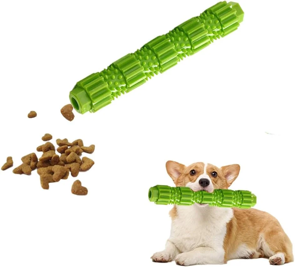 اسباب بازی سگ، تشویقی سگ، اسباب بازی جویدنی سگ، اسباب بازی توله سگ، چوب لاستیکی مقاوم در برابر جویدن بادوام برای جویدن تهاجمی، اسباب بازی تمیز کننده دندان و تغذیه آهسته برای توله سگ ها، یک هدیه هیجان انگیز برای حیوان خانگی شما (سبز)