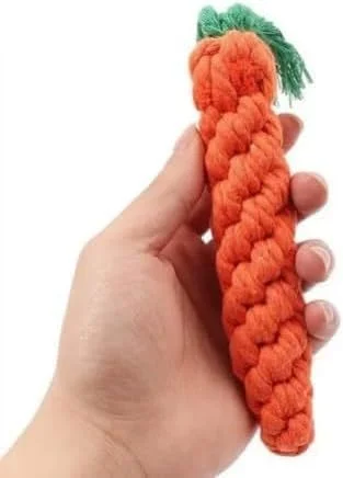 اسباب بازی جویدنی سگ، اسباب بازی طنابی هویج، اسباب بازی جویدنی گربه، اسباب بازی هویج خرگوش بافته شده بادوام و ایمن، هدیه سالم، اسباب بازی طنابی جویدنی، تمیز کردن دندان سگ، دندان قروچه و بازی تعاملی (1 عدد)