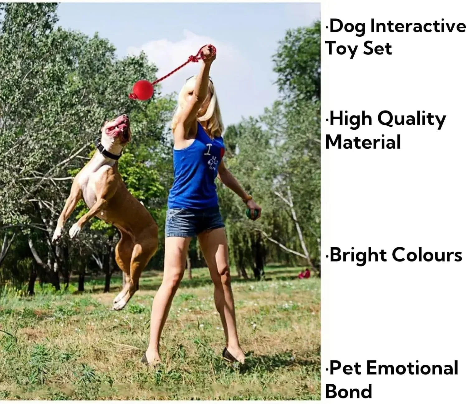 ست توپ طنابی سگ، اسباب بازی بادوام لاستیکی سگی روی طناب، توپ های جویدنی مقاوم برای سگ، اسباب بازی تعاملی کروی لاستیکی جامد، اسباب بازی طبیعی برای سگ (2 تکه، قرمز)