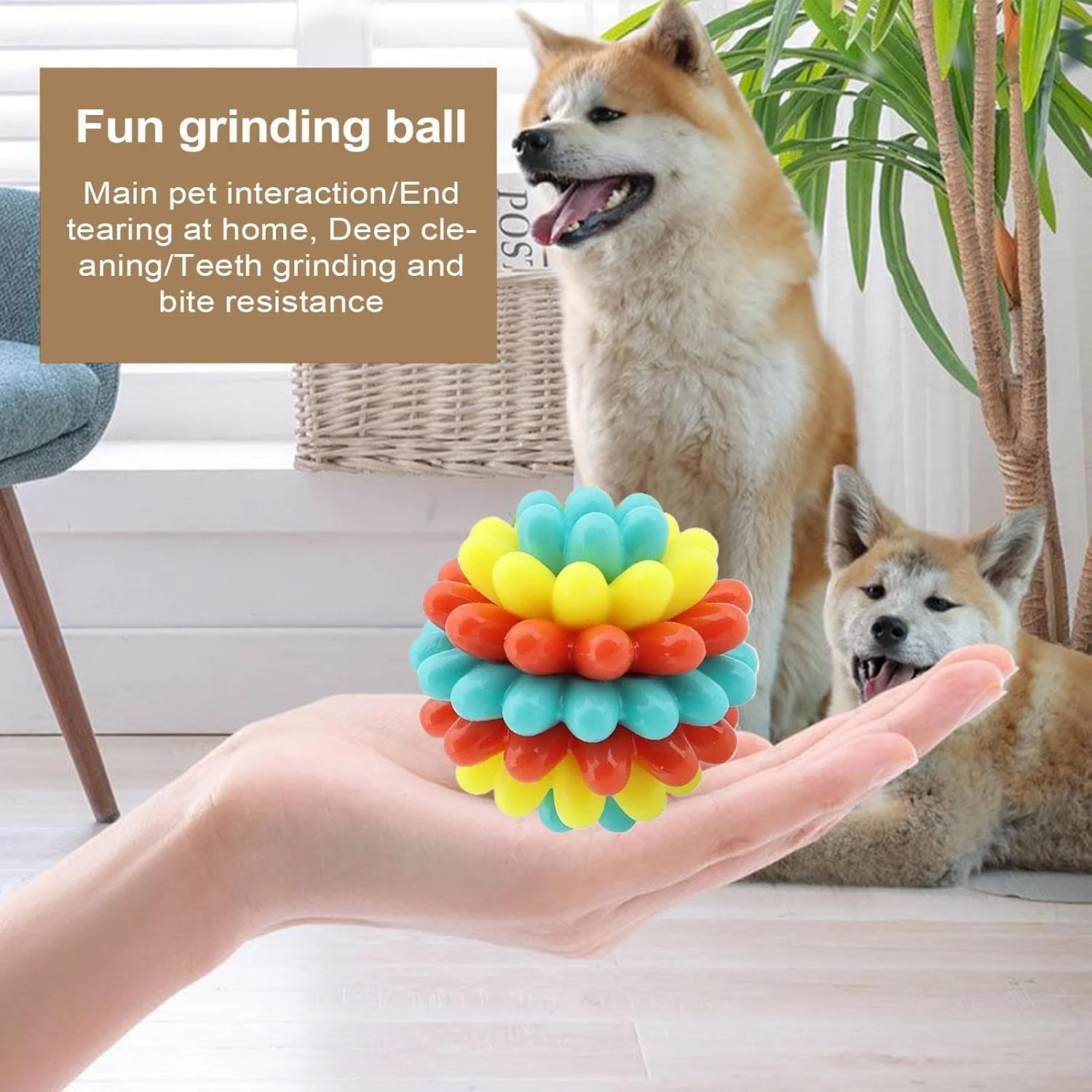 توپ بازی تعاملی سگ، توپ های دندانی اسباب بازی تعاملی سگ، لوازم بازی حیوانات خانگی برای آموزش توله سگ های بزرگ، متوسط و کوچک، بازی متحرک در فضای داخلی و خارجی برای رفع خستگی و سرگرمی
