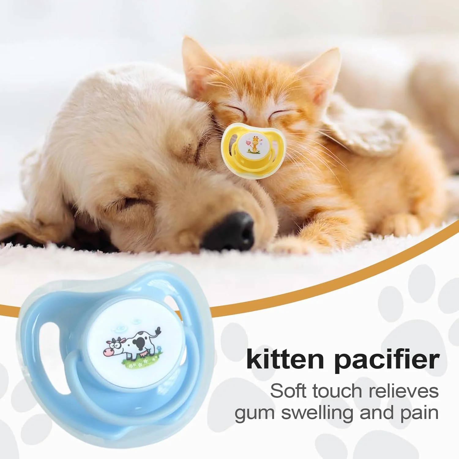 پستانک برای بچه گربه ها، پستانک آرامش دهنده سگ و گربه کوچک | اسباب بازی سیلیکونی طرح پروانه ای با درپوش گرد و غبار برای آرامش، خواب و دندان درآوردن حیوانات خانگی