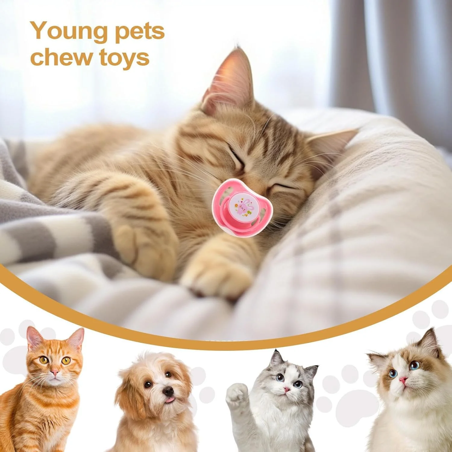 پستانک گربه برای بچه گربه ها - پستانک سگ مکنده حیوانات خانگی | اسباب بازی جویدنی سیلیکونی به شکل پروانه، لوازم دندان درآوردن برای حیوانات خانگی، پناهگاه، زمان چرت زدن، زمان خواب