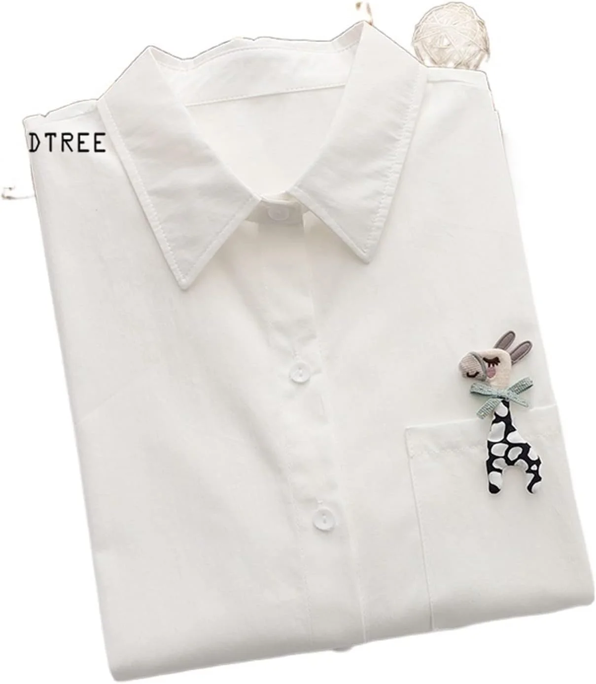 اچ‌اچ‌ام‌ایی‌دی‌ئی بلوز و پیراهن دکمه‌دار زنانه، پیراهن سفید پنبه‌ای آستین بلند زنانه با دکمه و یقه، تاپ غیررسمی یکدست