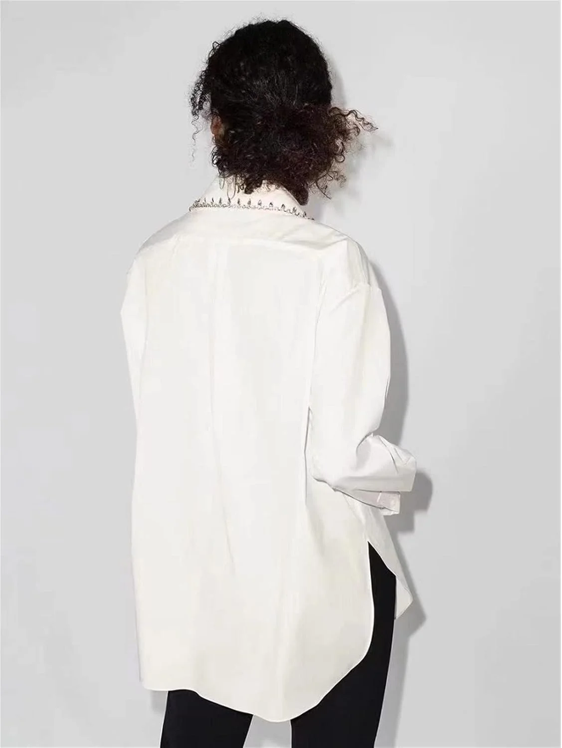 HHMMEDE بلوز و شومیز زنانه، پیراهن نخی الماس دار گشاد زنانه