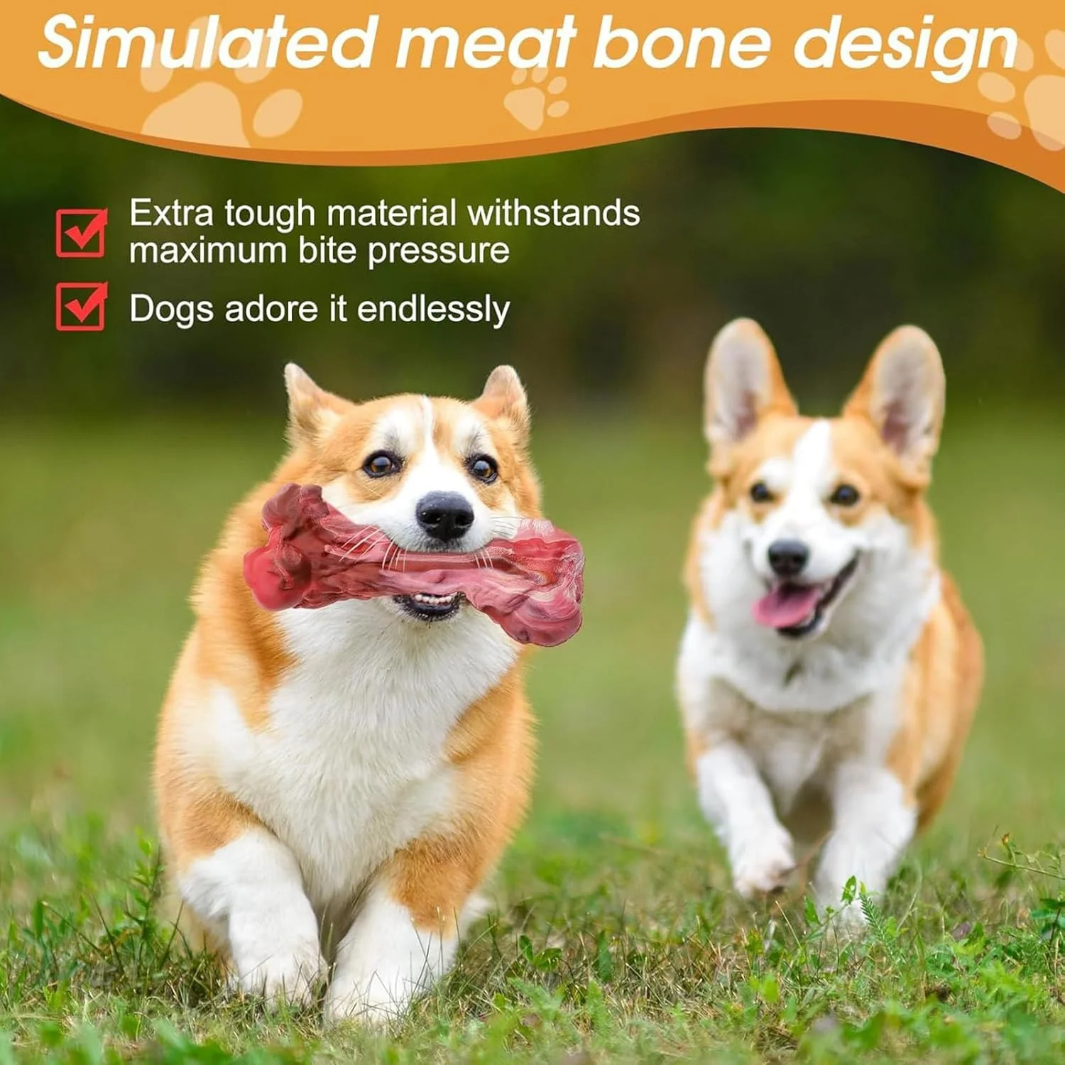 اسباب بازی جویدنی حیوانات خانگی - بازی لاستیکی به شکل استخوان - اسباب بازی جویدنی مسواک سگ، برای آرامش در خانه، آموزش روزانه، بازی جویدن در داخل و خارج از خانه