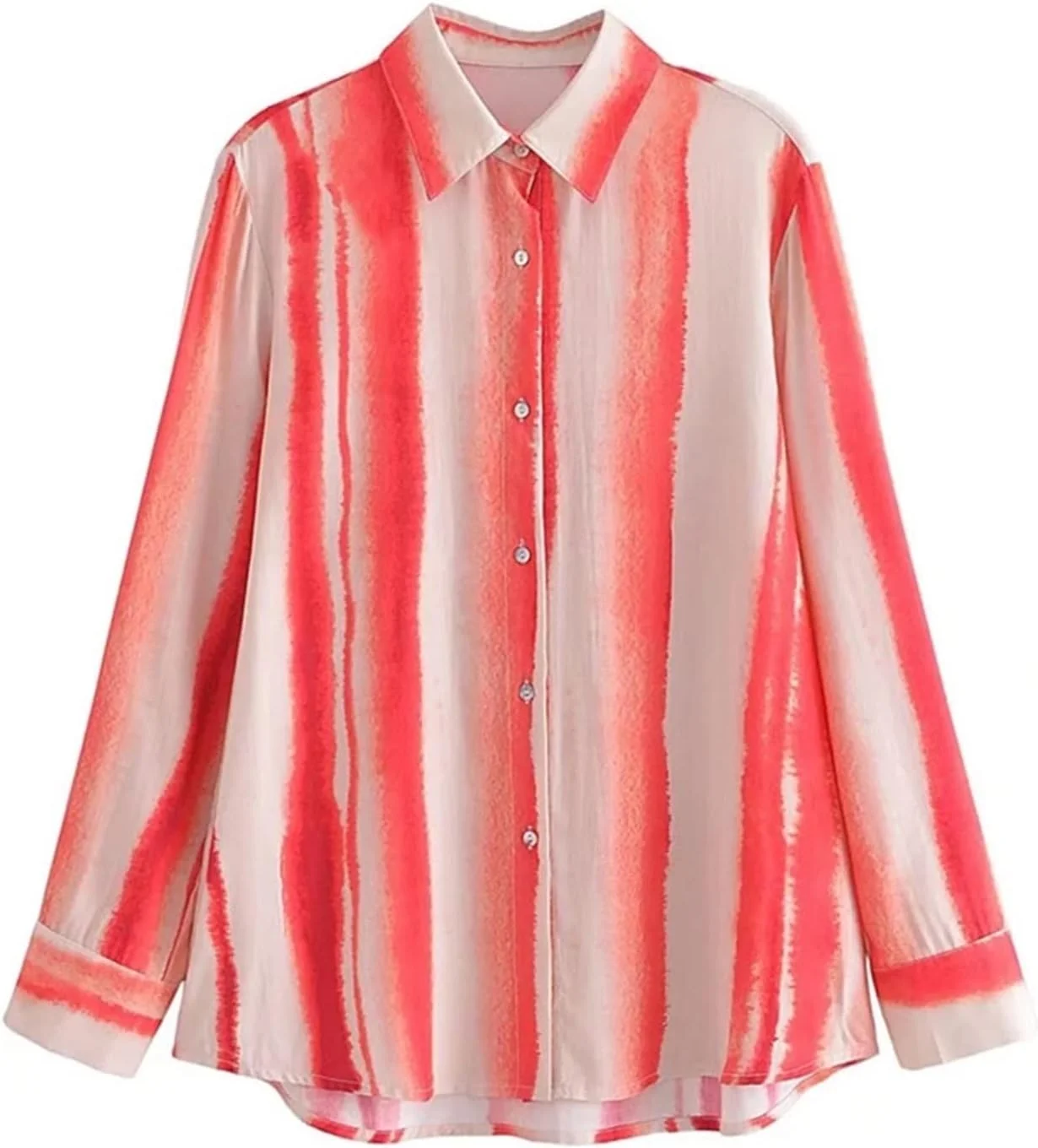 HHMMEDE بلوز و شومیز زنانه، پیراهن طرح تایلندی زنانه، پیراهن های تک سینه زنانه، بلوز آستین بلند یقه برگردان