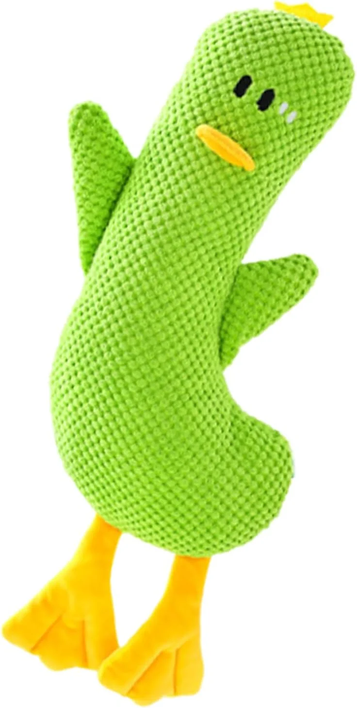 اسباب بازی اردک برای سگ ها، اسباب بازی های پولیشی جیر جیر کننده برای توله سگ ها - عروسک جویدنی دندانی تعاملی پر شده برای بازی حیوانات خانگی، آموزش در فضای داخلی و خارجی، زمان خواب و فعالیت های خانگی